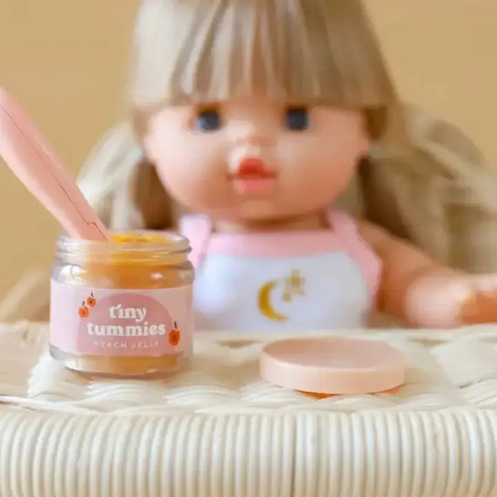 Tiny Tummies | Peach Jelly Food | Jar and Spoon